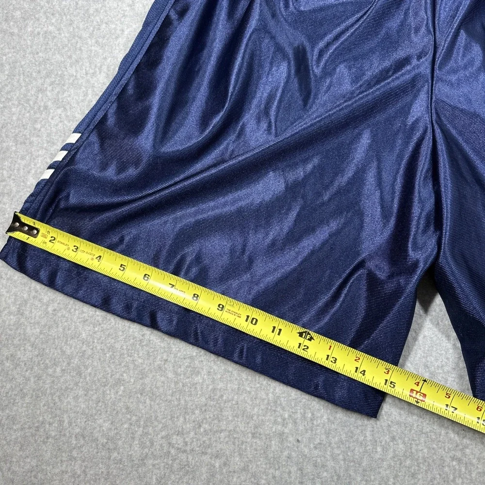 Vintage Y2K Adidas Basketball Shorts Men's XL Blue Dazzle Shiny Silky Satin‎ NWT